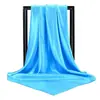 Lenço de seda 90 cetim, best-seller transfronteiriço, lenço quadrado liso de cor única de seda artificial, lenço profissional de comissário de bordo, lenço de seda longo