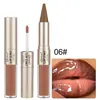 Brillo de labios O'CHEAL 2 en 1 de doble extremo transfronterizo, voluminizador, de larga duración, altamente pigmentado, impermeable, no pegajoso y acabado mate