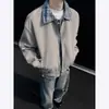 Chaqueta de cuadros patchwork transfronteriza para hombre, chaqueta de béisbol cleanfit para primavera y otoño, chaqueta de aviador de marca moderna estilo americano
