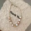 Pulseira de Pérolas de Água Doce Irregulares Rosa-Roxo Barrocas para Mulheres, Design de Nicho Levemente Luxuoso, Pulseira de Zircônia da Moda