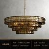 Lámpara de Araña Redonda de Cristal Munora de Lujo Ligero Estilo Francés Lámpara para Sala de Estar de Villa Decoración Vintage Creativa para Dormitorio Comedor Hotel