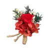 Ramillete de Rosa Roja China Decoración para Boda de Novio y Novia Hortensia Flores Secas con Accesorios Festivos para Ceremonia de Boda