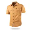 Camisa de Manga Larga para Hombre de Trabajo de Otoño Primavera de Venta Caliente Ropa de Trabajo de Algodón Casual Holgada Camisa Versátil para Exteriores Camisa Lavada para Hombre