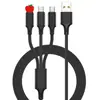 Cabo de dados digital de 100w um para três para Apple Huawei typec Celular Android Carga rápida Linha de carregamento transparente