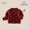 Novedades de Otoño Ropa para Bebés y Niños Pequeños Clase A Ropa para Niñas Suéter Suave Cómodo Transpirable Corazón de Amor Ropa de Punto para Bebés Niñas Chaqueta