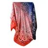 Novo Estilo Lenço Quadrado Feminino 90cm Cetim Gradiente Estampa Paisley, Lenço de Cabeça Proteção Solar, Lenço de Seda, Atacado
