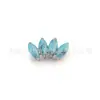 Pendientes de Titanio F136 Piedra Natural Ágata Marqués Clavos para Hélice de Oreja Rosca Aleación de Titanio G23 Joyería para Piercing Clavos para Cabeza Labio