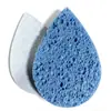 Esponja facial de algodón de pulpa de madera en forma de gota de agua impresa, esponja absorbente de algodón de pulpa de madera comprimida, esponja de celulosa