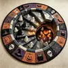 Tapete Redondo de Veludo Cristalino com Efeito 3D para Halloween Transfronteiriço, Capacho de Halloween, Tapete Decorativo de Feriado para Sala de Estar