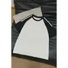 2025 Nueva Camiseta Falsa de Dos Piezas para Hombre Verano Pesada de Manga Corta Retro Americano Boy Guapo Mangas Tres Cuartos