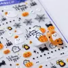 Nuevas Pegatinas de Arte para Uñas de Dibujos Animados Halloween Gelatina Tres Dimensiones Fantasma Pequeño Calabaza Calavera Pegatinas Impermeables para Decoración de Uñas