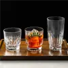 Copo de Cocktail Retrô de Vidro, Copo de Suco Listrado, Copo de Água, Copo para Bebidas de Alto Valor Estético, Copo para Café Americano Gelado Latte