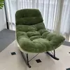Venda Direta da Fábrica Cadeira de Balanço de Tecido, Cadeira Sofá Preguiçosa Retrô para Sala de Estar, Cadeira Casca de Ovo para Varanda, Cadeira de Lounge de Lazer Vintage