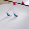 Sob a Figueira Brincos de Borboleta Banhados a Ouro 14K Prata 925 Esterlina Esmalte Design de Nicho Brincos de Asa Brincos Personalizados de Alto Padrão