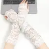 Proteção Solar Mangas Longas de Renda Luvas Mangas Falsas Verão Feminino Alta Elasticidade Respirável Sexy Cobertura de Cicatriz Tatuagem Dirigir Mangas para Braços
