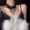 Acessórios Lolita Colar de Renda Gótico Retrô Cos Corrente Clavícula Colar Decorativo de Pescoço Escuro para Mulheres