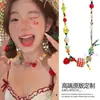 Collar de Caramelo de Cuentas Dopamina Arcoíris Colorido Diseño de Nicho para Mujer Dulce Fresco Chica Picante Artículo Caliente Cadena para Clavícula Cadena para el Cuello Moderno