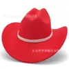 Chapéu de Sol de Aba Larga Estilo Cowboy Ocidental Chapéu de Feltro Estilo Étnico de Alta Qualidade Chapéu para Viagem de Férias à Prova de Vento Adereço de Palco