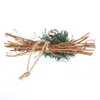 Decorações de Natal Frutas Vermelhas Pinha Corda de Cânhamo Material de Rattan Acessórios DIY Feitos à Mão Decoração de Caixa de Presente de Feriado