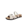 Sandálias de Bolinhas com Laço e Pérolas Estilo Francês 2026 para Mulheres, Rasteirinhas Slip-On, Estilo Fada Delicado, Versáteis e Antiderrapantes