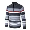 Comércio exterior transfronteiriço novo suéter masculino suéter moda jovem coreana casual listrado slim gola alta