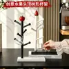 Estante de almacenamiento creativo para tazas colgantes con forma de fruta, madera de haya, portavasos invertido con forma de árbol para tazas de vidrio, tazas de café, tazas
