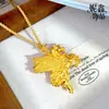 Joia Banhada a Ouro com Pingente de Cavalo Alado Cravejado de Diamantes, Corrente de Suéter com Cavalo do Zodíaco em Ouro Imitado, Mesmo Estilo da Loja de Ouro