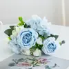 Flor artificial transfronteriza flor de seda mori hortensia peonía flor falsa flor de plástico flor para sostener boda ramo de camino venta al por mayor