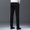 Jeans Rectos Holgados Negros para Hombre Primavera y Verano Delgados Versátiles Talla Grande Negro Puro Pantalones Casuales de Negocios para Hombre
