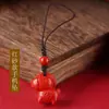 Cadena para Teléfono de Cinabrio Crudo con Alto Contenido de Arena Púrpura Dorada, Llavero Colgante de Bolso para Pareja del Año Zodiacal, Regalo, Venta al por Mayor