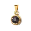 Colgante de Piedra de Nacimiento de Diciembre de Acero Inoxidable de Alta Gama para Collar DIY, Nicho Transfronterizo Europeo y Americano, 6mm
