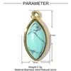 Ojo de caballo europeo y americano piedra natural gota de agua diy titanio acero colgante femenino ojo de tigre piedra cuadrada collar joyería de acero inoxidable colgante