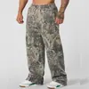 Pantalones Deportivos Americanos de Moda Transfronterizos Pierna Ancha Rectos Casuales Fitness Sueltos Estampados Casual Versátil Camuflaje Running