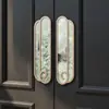 Nueva puerta principal de hotel estilo chino de madera maciza, manija de puerta de doble apertura de vidrio con patrón Hui de piedra, manija de puerta corrediza para sala privada de club