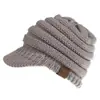 Ventas Directas de Fábrica nuevo gorro de visera vacío de otoño e invierno para mujer multicolor opcional gorro de lana con visera para mujer CC en stock lote