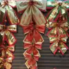 Lazo Rojo Dorado Decoración Navideña Oversize Decoración de Ventana Accesorios para Árbol de Navidad Colgante Decoración Colgante