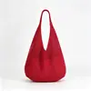 Nova Bolsa de Palha Grande Capacidade para Verão, Bolsa de Praia Tecida, Bolsa de Praia de Tricô com Flores, Bolsa Tote Elegante de Ombro Único para o Dia a Dia