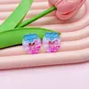 Acessórios de Acrílico DIY Patch Feito à Mão Fundo Plano Patch para Acessórios de Cabelo Infantil Patch Cruzado Flor para Sapato Cola de Creme Botão de Morango