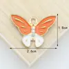 Acessórios de joias DIY cor de inseto doce borboleta grande liga gota de óleo pingente de colar delicado chaveiro