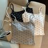 Camisola de Lunares a la Moda para Mujer, Ajuste Slim con Almohadillas en el Pecho, Espalda Hermosa, Cuello U Grande, Ropa Exterior sin Espalda, Top Base