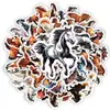 56 Adesivos de Cavalo Galopante Estilo Tinta de Compra Direta Transfronteiriça, Arte Colorida de Cavalo Correndo Pintura a Óleo Criativa Tendência Diário Adesivos de PP