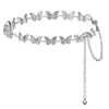 Accesorios de Cadena de Cintura de Mariposa de Metal Retro para Mujer, Cinturón de Cadena Plateada, Decoración Versátil para Faldas, Camisas y Pantalones