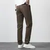 Calça Casual Masculina Popular de Verão Tendência Algodão Simples Versátil Textura Slim Moda Business Reta Calça Masculina