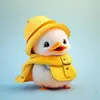 Venda quente transfronteiriça parceiro de carro patinho amarelo pingente de acrílico Natal casa mochila chaveiro acessórios etiqueta