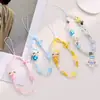 Pulseira de Contas Cartoon Fofa Hello Kitty Adequada para Capas de Celular, Cordão Curto Feminino Versátil e Moderno