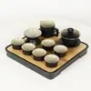 Juego de Té Chino Set para Sala de Estar en Casa Oficina Simple Cerámica Barro Negro Tetera Taza de Té Juego Pequeño Juego de Té Kung Fu