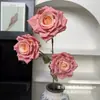 Flores artificiales, rosa Manta de 3 cabezas, para decoraciones de techo de salón de bodas, arreglos de pasillo, flores de seda y ambientación de escenas de hotel