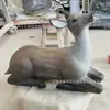 Esculturas de Animales de Fibra de Vidrio, Imitación de Ciervo Salvaje, Decoraciones Exteriores para Paisajismo de Jardín, Hechas a Medida