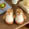 Pantuflas de Algodón Creativas Lindas de Dibujos Animados de Pingüino para Niños Niñas Niños Otoño Invierno Antideslizantes de Interior Pantuflas Peludas