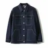 Camisa de mezclilla lavada estilo workwear, chaqueta corta elegante, nuevo top de algodón mezclilla para mujer primavera/otoño 2026